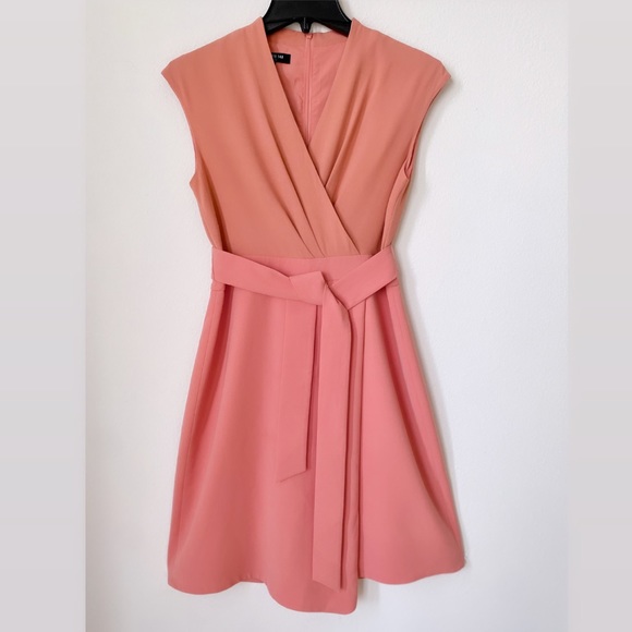 Lafayette 148 New York - Grayson Belted Mixed Midia Sheath Dress Porcela… - Picture 7 of 12